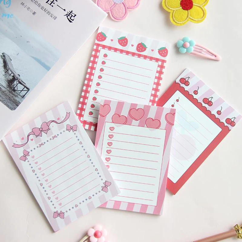 1 Pcs Sweet Pink Cherry Strawberry Bowknot Heart Memo Pads N Times Sticky Notes Korean Stationery Planner DIY Notepad Gift
1 Pcs Sweet Pink Cherry Strawberry Bowknot Heart Memo Pads N Times Sticky Notes Korean Stationery Planner DIY Notepad Gift