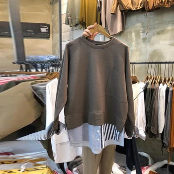 TVVOVVIN Hoody Fake Two-piece Women's Sweatshirts 2019 Autumn Cotton Casual Sweatshirts Female Round Neck Long-sleeved Tops B682 
TVVOVVIN Hoody Fake Two-piece Women's Sweatshirts 2019 Autumn Cotton Casual Sweatshirts Female Round Neck Long-sleeved Tops B682