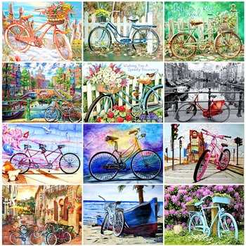 HUACAN 5D Diamond Painting Cross Stitch Bicycle Full Drill Diamond Embroidery Landscape Mosaic Handmade Home Decoration
HUACAN 5D Diamond Painting Cross Stitch Bicycle Full Drill Diamond Embroidery Landscape Mosaic Handmade Home Decoration