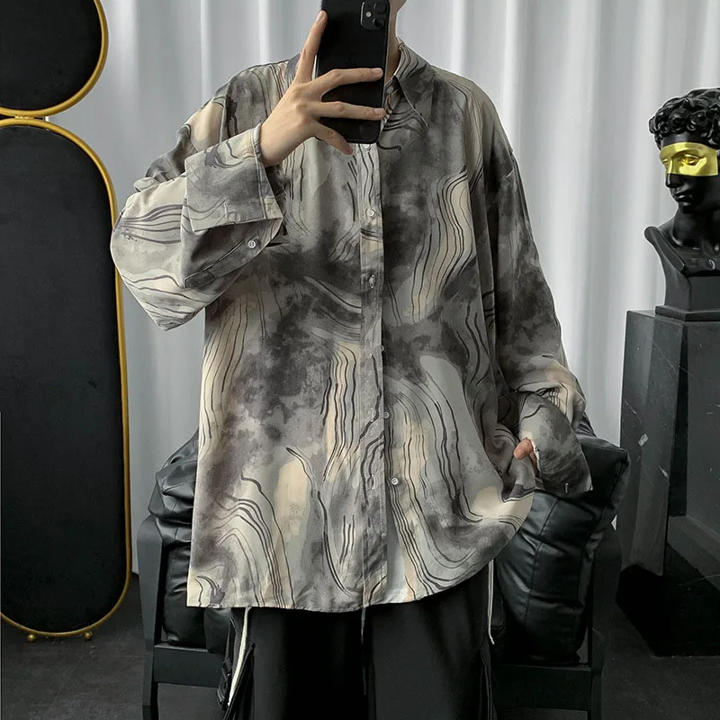 Casual Men's Shirt Long Sleeve Tie Dye Blouse Large Size Men Shirts Vintage Males Korean Fashion Clothes Streetwear Tops Baggy
Casual Men's Shirt Long Sleeve Tie Dye Blouse Large Size Men Shirts Vintage Males Korean Fashion Clothes Streetwear Tops Baggy