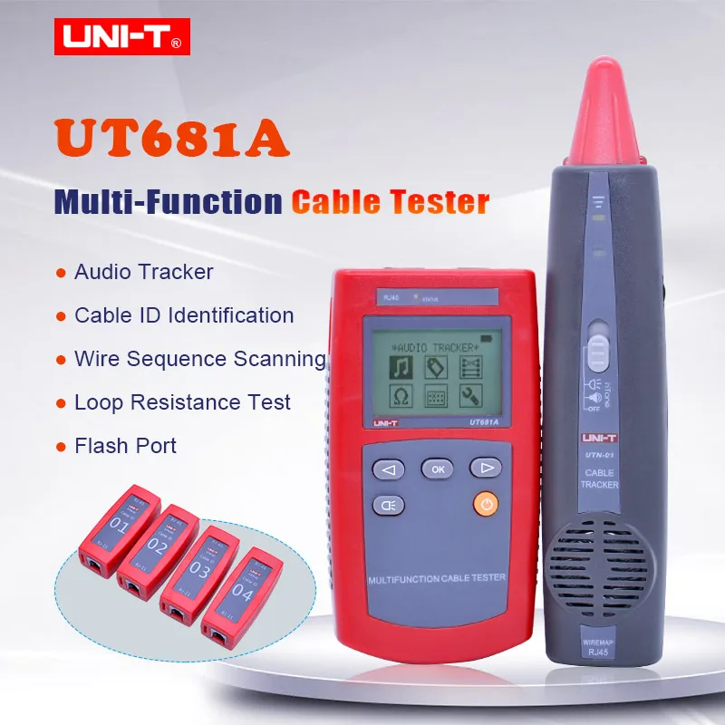 Multi-functional Network Tester UNI-T UT681A Cable Finder set with Loop Resistance Test and Wire Sequence Scanning
Multi-functional Network Tester UNI-T UT681A Cable Finder set with Loop Resistance Test and Wire Sequence Scanning