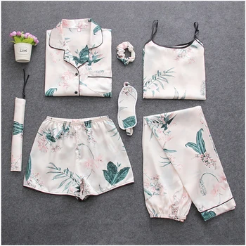 Stain Women Print Pajamas Set 7PCS Sleepwear Nightwear Female Sleepwear Spring Autumn Pajamas Suit Casual Mujer Home Clothes
Stain Women Print Pajamas Set 7PCS Sleepwear Nightwear Female Sleepwear Spring Autumn Pajamas Suit Casual Mujer Home Clothes