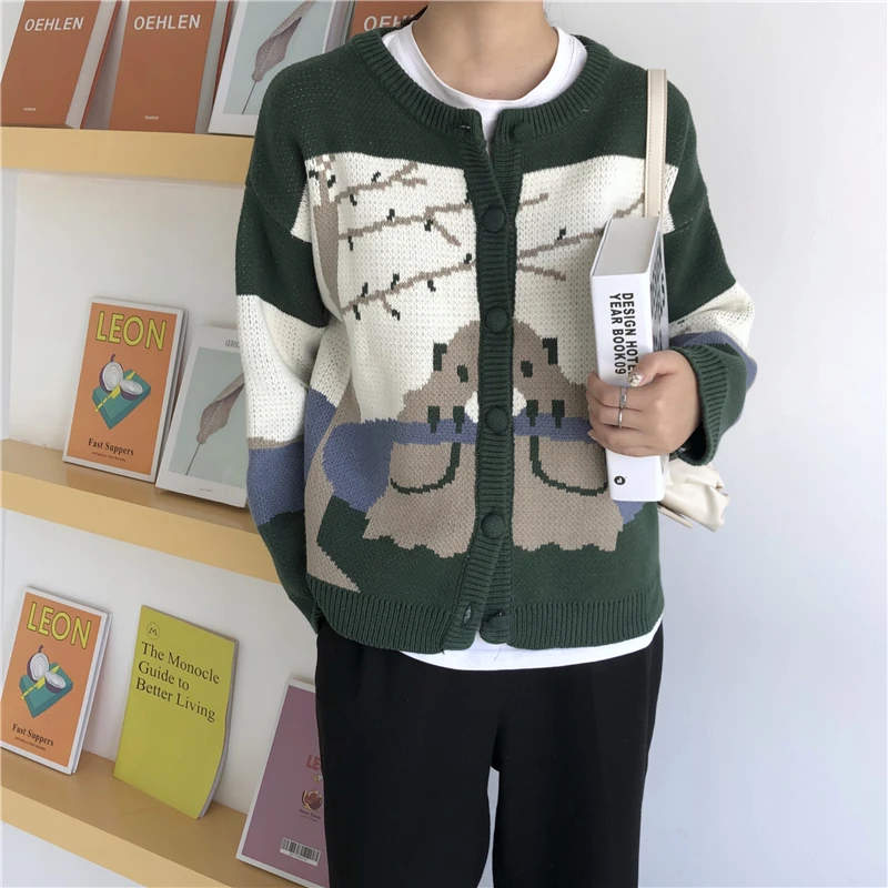 2019 spring and autumn single breasted buttons cartoon sweater womens knitted cardigans womens (B8688)
2019 spring and autumn single breasted buttons cartoon sweater womens knitted cardigans womens (B8688)