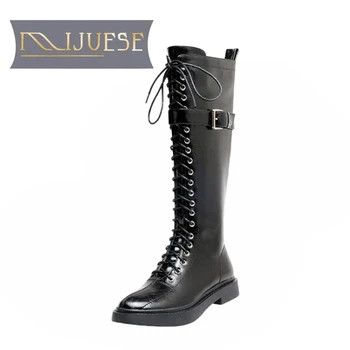 MLJUESE 2021 women knee-high Split leather winter zippers short plush round toe low heel boots female women boots
MLJUESE 2021 women knee-high Split leather winter zippers short plush round toe low heel boots female women boots