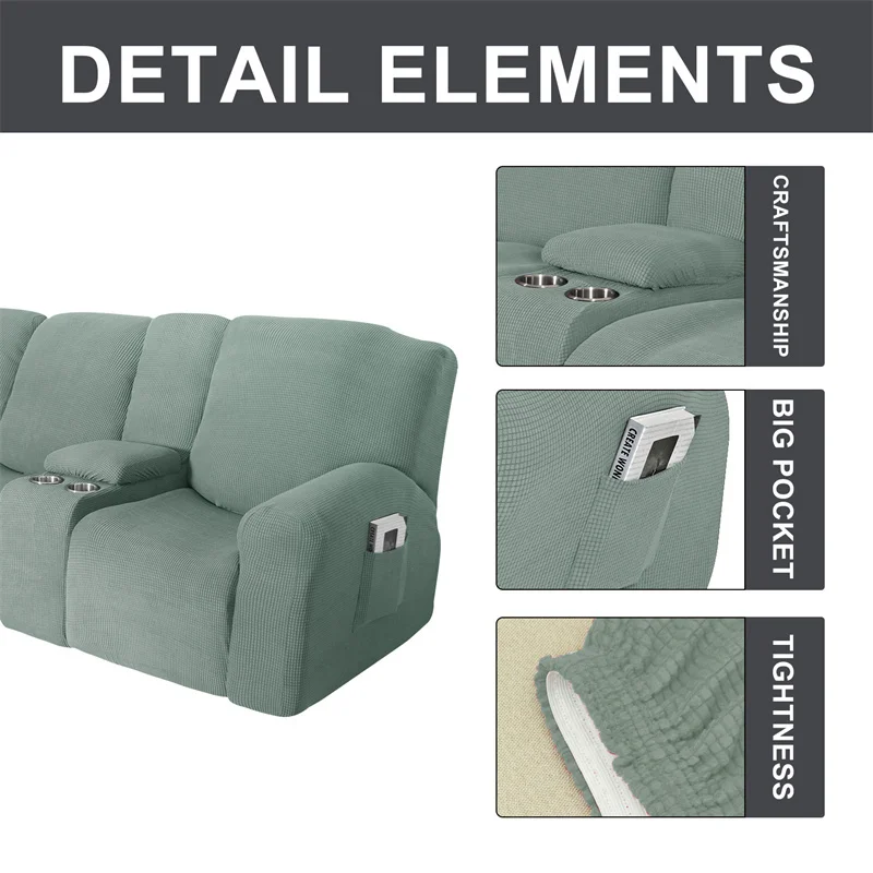 Housse extensible pour fauteuil inclinable 3 places, avec porte-gobelet, en polaire, pour salon Housse extensible pour fauteuil inclinable 3 places, avec porte-gobelet, en polaire, pour salon