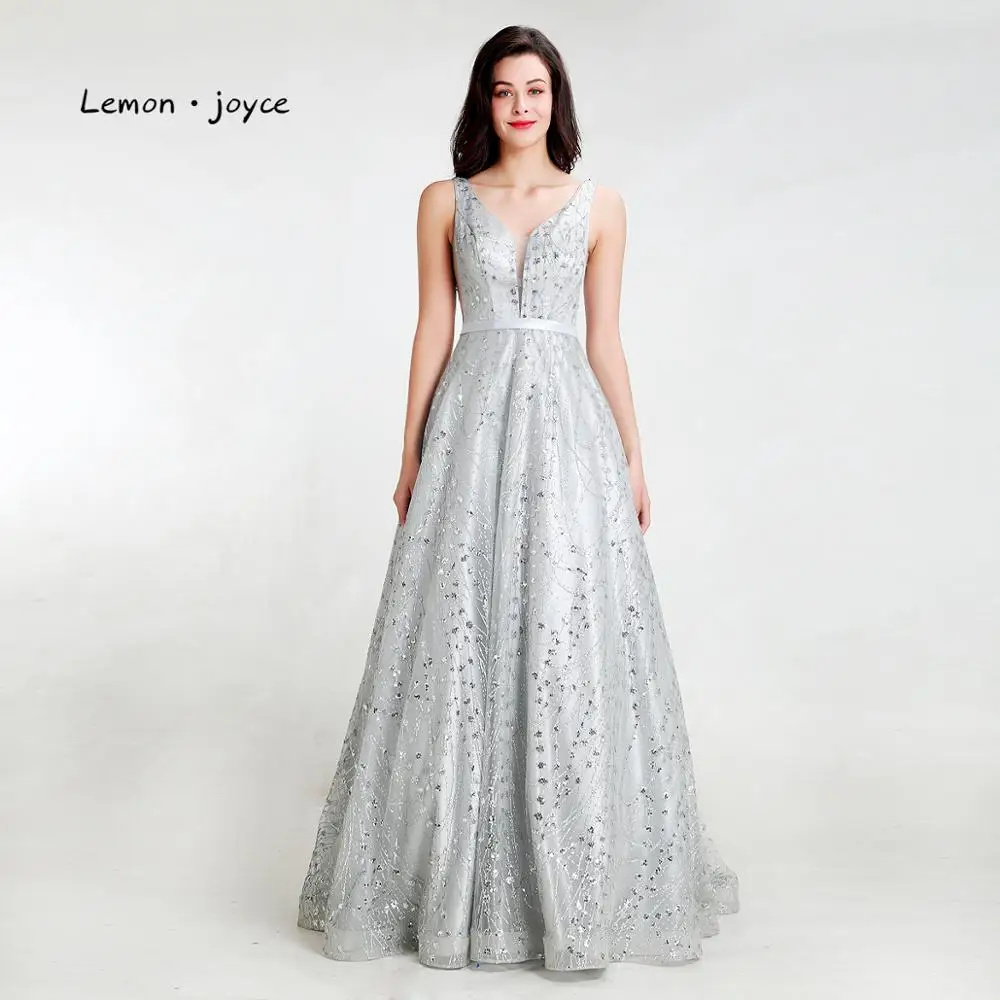 Lemon joyce Formal Gray Evening Dresses 2019 Sexy V-Neck Backless Illusion Simple A-Line Prom Party Gowns robe de soiree
Lemon joyce Formal Gray Evening Dresses 2019 Sexy V-Neck Backless Illusion Simple A-Line Prom Party Gowns robe de soiree