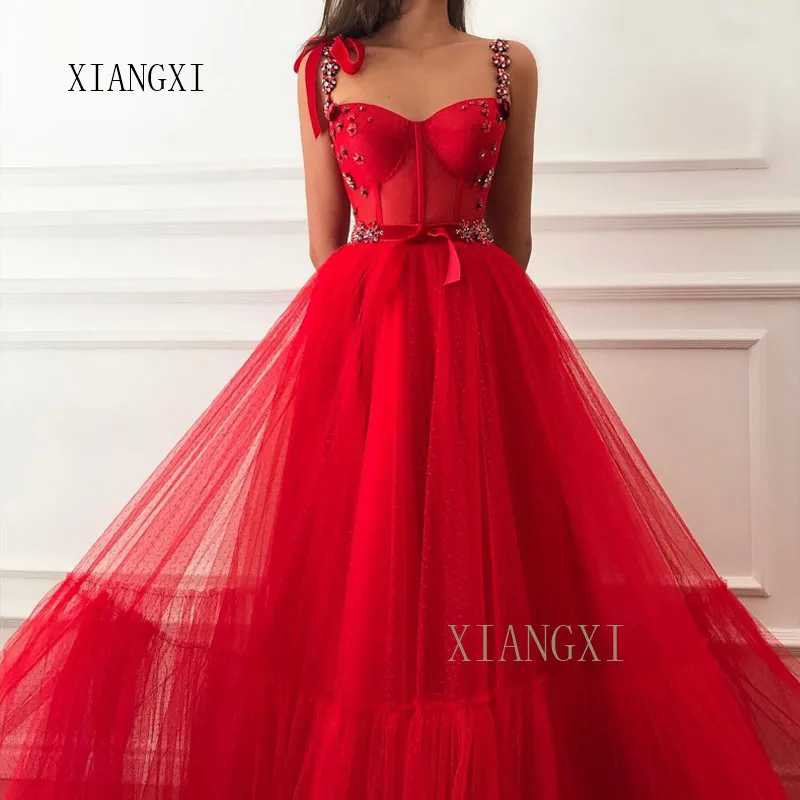 2019 New Listing Red Evening Dresses Sheer A-Line Spaghetti Strapl Crystal Beaded Floor Length Evening Dress Long Prom Party Gow
2019 New Listing Red Evening Dresses Sheer A-Line Spaghetti Strapl Crystal Beaded Floor Length Evening Dress Long Prom Party Gow