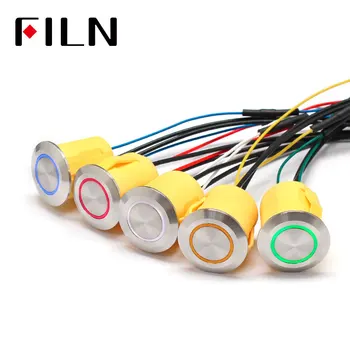 FLIN 19mm22mm momentary Stainless steel waterproof metal Push Button Switch with Ring LED With the line
FLIN 19mm22mm momentary Stainless steel waterproof metal Push Button Switch with Ring LED With the line