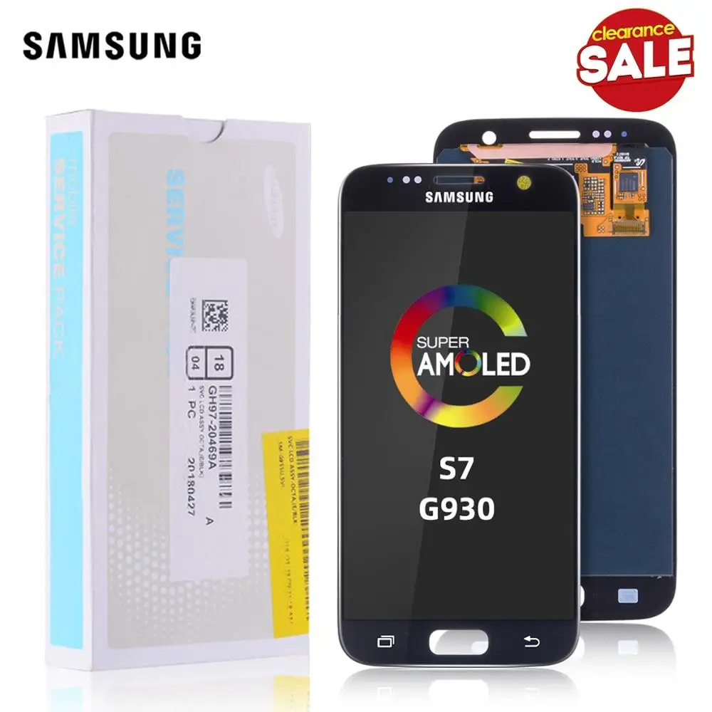 AMOLED Original Screen for SAMSUNG Galaxy S7 LCD Display Touch Screen Replacement for SAMSUNG Galaxy S7 G930 G930F SM-G930
AMOLED Original Screen for SAMSUNG Galaxy S7 LCD Display Touch Screen Replacement for SAMSUNG Galaxy S7 G930 G930F SM-G930
