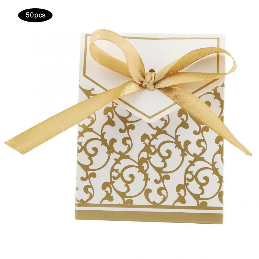 50pcs wedding favour candy boxes bags for chocolate cake gift
