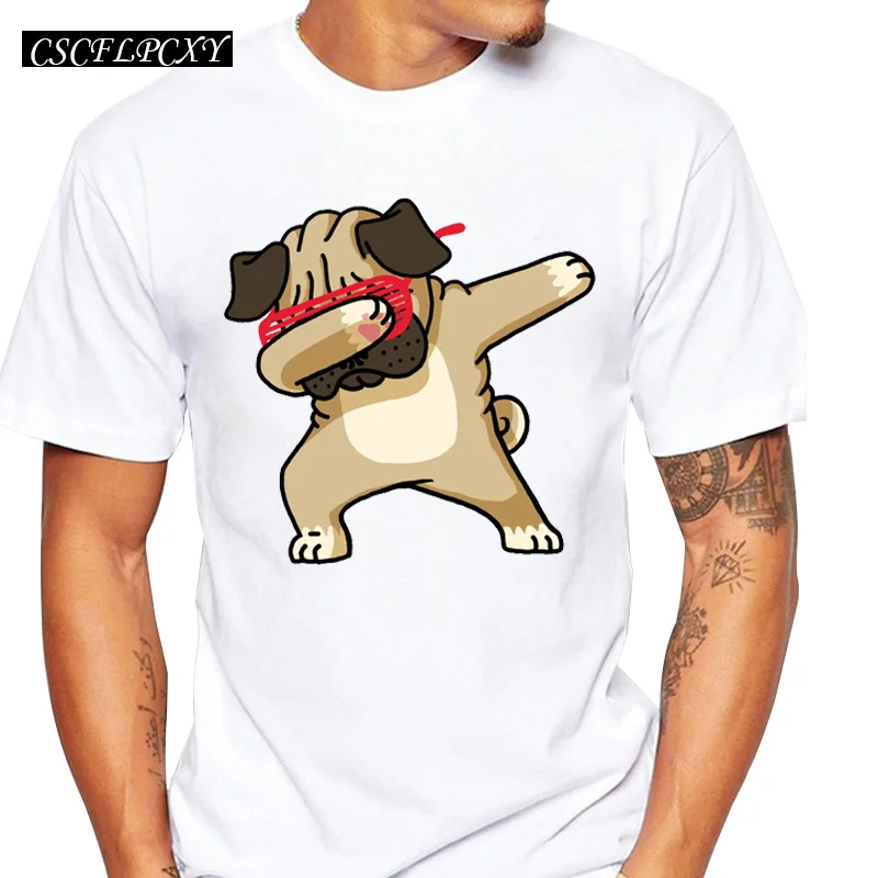 2017-Summer-Fashion-Dabbing-Pug-T-Shirt-Newest-Men-Funny-T-Shirts-Dabbing-Unicorn-Cat-Zebra (1)