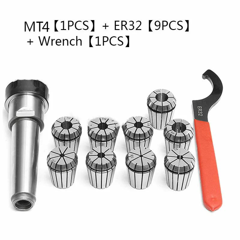 9pcs ER32 Spring Collets Set 2/4/6/8/10/12/16/18/20mm + 1pcs MT4 ER32+ Collet Chuck Morse Taper Holder Dropshiping
9pcs ER32 Spring Collets Set 2/4/6/8/10/12/16/18/20mm + 1pcs MT4 ER32+ Collet Chuck Morse Taper Holder Dropshiping