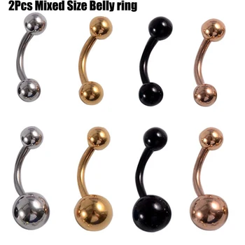 2Pcs Mxied 14gX10X5/8mm Navel Piercing Gold Black Rose Gold Anodized Plated Belly Button Rings Body Jewelry
2Pcs Mxied 14gX10X5/8mm Navel Piercing Gold Black Rose Gold Anodized Plated Belly Button Rings Body Jewelry