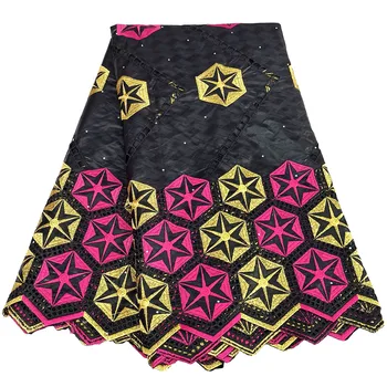 African Bazin Riche Lace fabric 5Yards Black High Quality French Embroidery Fabric punch Lace Fabrics For Party Dress
African Bazin Riche Lace fabric 5Yards Black High Quality French Embroidery Fabric punch Lace Fabrics For Party Dress