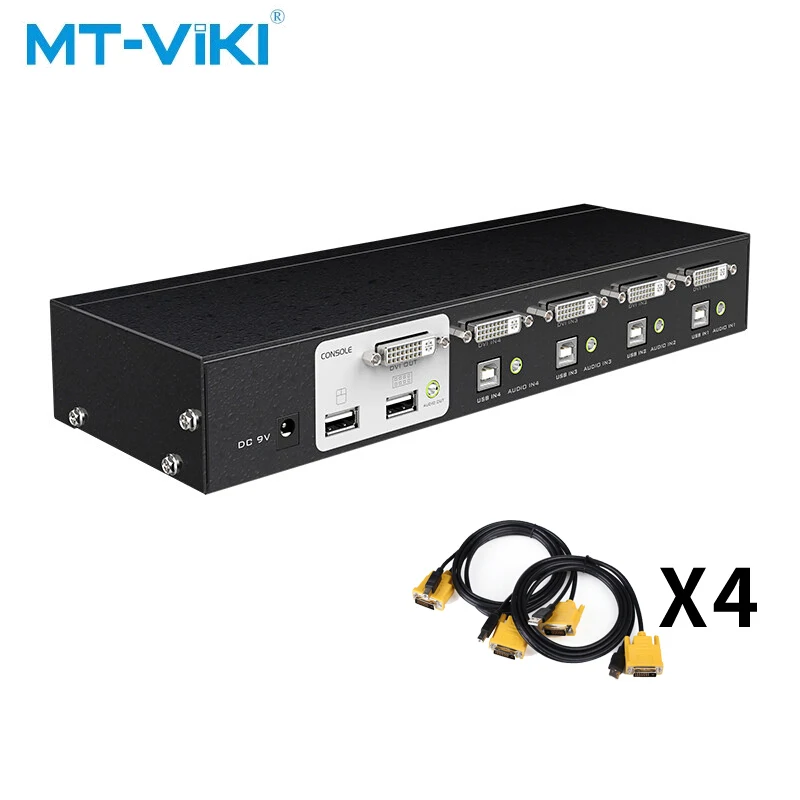 Mt-Viki USB DVI KVM Switch 4 Port Support Auto Scan Keyboard Mouse Switcher 1080P MT-2104DL
Mt-Viki USB DVI KVM Switch 4 Port Support Auto Scan Keyboard Mouse Switcher 1080P MT-2104DL