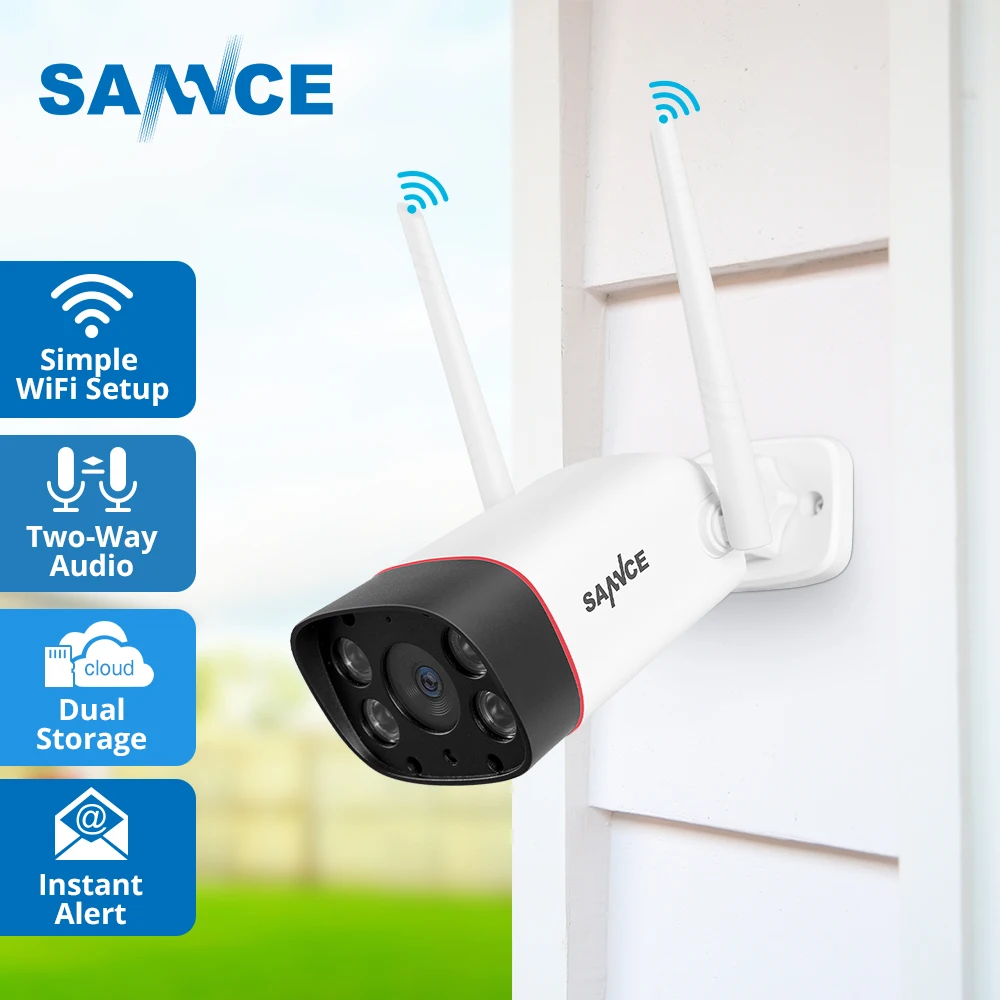 SANNCE 1080P Security WiFi IP Camera 2MP Wireless Network Camera CCTV Camera Surveillance Night Vision Outdoor Camera
SANNCE 1080P Security WiFi IP Camera 2MP Wireless Network Camera CCTV Camera Surveillance Night Vision Outdoor Camera
