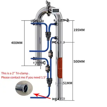 Russian delivery 2'' Tubular distillation column Home alcohol brewing equipment machine with copper net Tri-clamp Silicone ring
Russian delivery 2'' Tubular distillation column Home alcohol brewing equipment machine with copper net Tri-clamp Silicone ring
