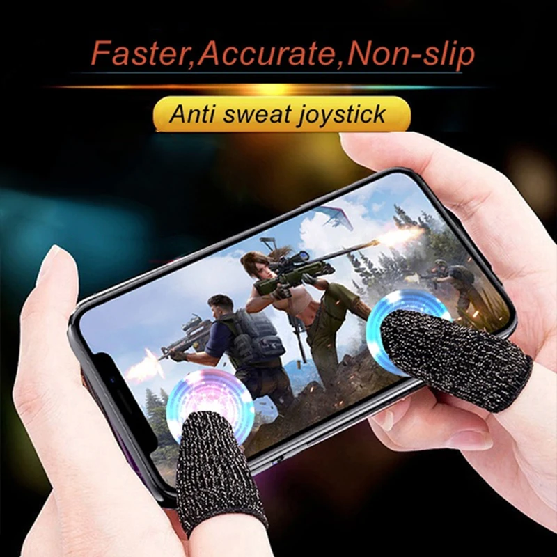 Breathable Mobile Game Controller Finger Sleeve 1 Pair Sweatproof Touch Screen Finger Cots For Pubg Accessories Manga del dedo
Breathable Mobile Game Controller Finger Sleeve 1 Pair Sweatproof Touch Screen Finger Cots For Pubg Accessories Manga del dedo