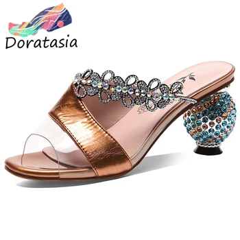 DORATASIA Brand Women Open Toe Pvc Rhinestone Slip On Elegant Shoes Party Casual Pumps Women Summer Pumps
DORATASIA Brand Women Open Toe Pvc Rhinestone Slip On Elegant Shoes Party Casual Pumps Women Summer Pumps