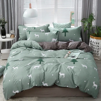 Home Textile Bedding Sets 5 size Green Deer Summer Bed Linens 3/4pcs Duvet Cover Set Pastoral Bed Sheet AB Side Duvet Cover
Home Textile Bedding Sets 5 size Green Deer Summer Bed Linens 3/4pcs Duvet Cover Set Pastoral Bed Sheet AB Side Duvet Cover
