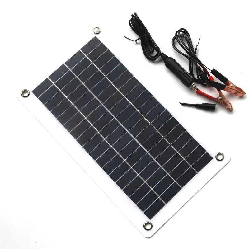 

10W 18V 12V Portable Solar Panel Charger with DC 5521 Cable For 12V Car Boat Motor Battery Charger