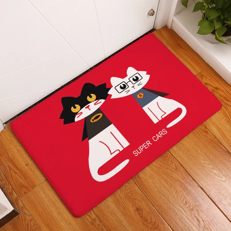 

Cute Cat Kitchen Rugs Entrance Door Mat Cartoon Bedroom Carpets Decorative Stair Mats Home Decor Crafts felpudo deurmat