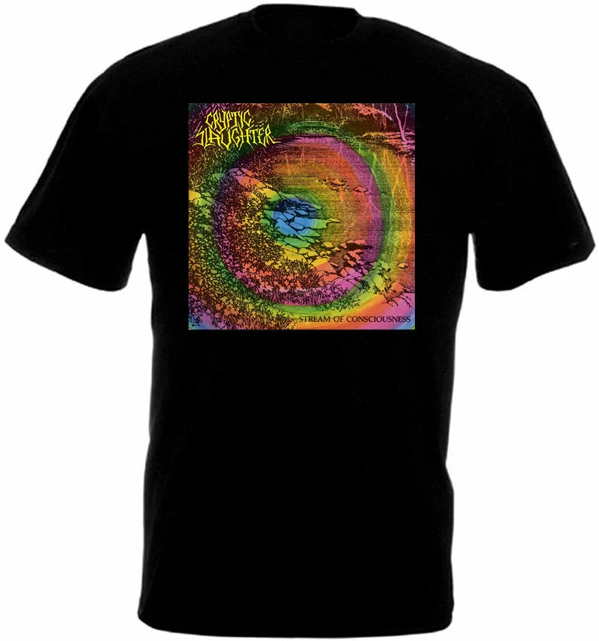 Cryptic Slaughter Stream Of Consciousness T-Shirt Black Poster All Sizes For Youth Middle-Age Old Agetee Shirt
Cryptic Slaughter Stream Of Consciousness T-Shirt Black Poster All Sizes For Youth Middle-Age Old Agetee Shirt