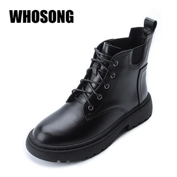 Women Boots Real Leather Flats Girls Motorcycle Botas Woman Warm Ankle Boots Ladies Round Toe Shoes Female Soft Brand Boots New
Women Boots Real Leather Flats Girls Motorcycle Botas Woman Warm Ankle Boots Ladies Round Toe Shoes Female Soft Brand Boots New