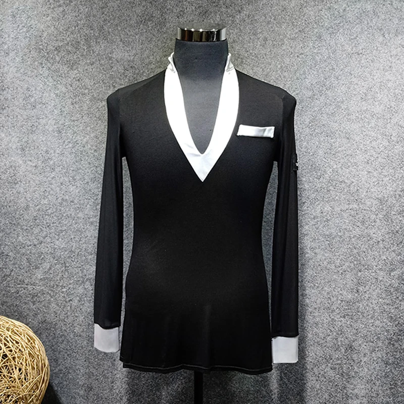 Men‘s Latin Dance Top Long Sleeves Shirt White V Collar Male Tango Wear Stage Ballroom Competition Costume Latin Top VDB787
Men‘s Latin Dance Top Long Sleeves Shirt White V Collar Male Tango Wear Stage Ballroom Competition Costume Latin Top VDB787