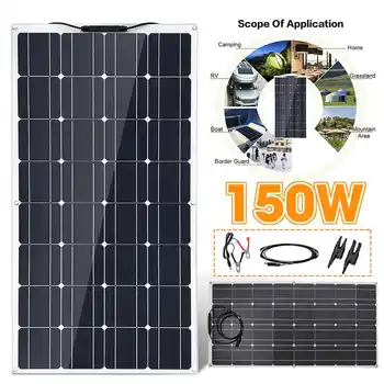 150W Solar Panel Monocrystalline Solar Cell Flexible for Car Yacht Steamship Boat RV Home 20V Solar Battery Charger
150W Solar Panel Monocrystalline Solar Cell Flexible for Car Yacht Steamship Boat RV Home 20V Solar Battery Charger