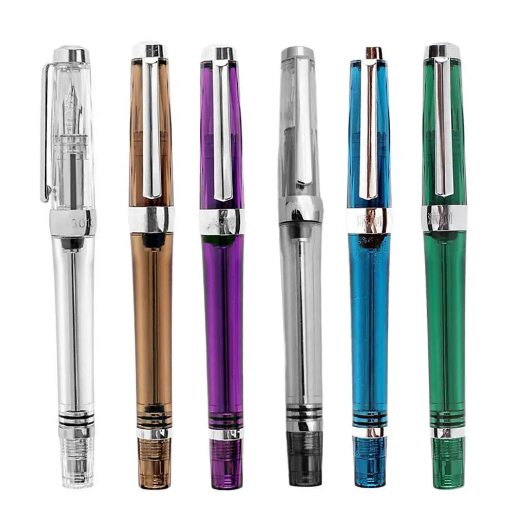 New Vaccum Fountain Pen Resin Transparent hight Quality fountain pen nib EF 0.38mm /F 0.5mm Nib Ink Pen
New Vaccum Fountain Pen Resin Transparent hight Quality fountain pen nib EF 0.38mm /F 0.5mm Nib Ink Pen