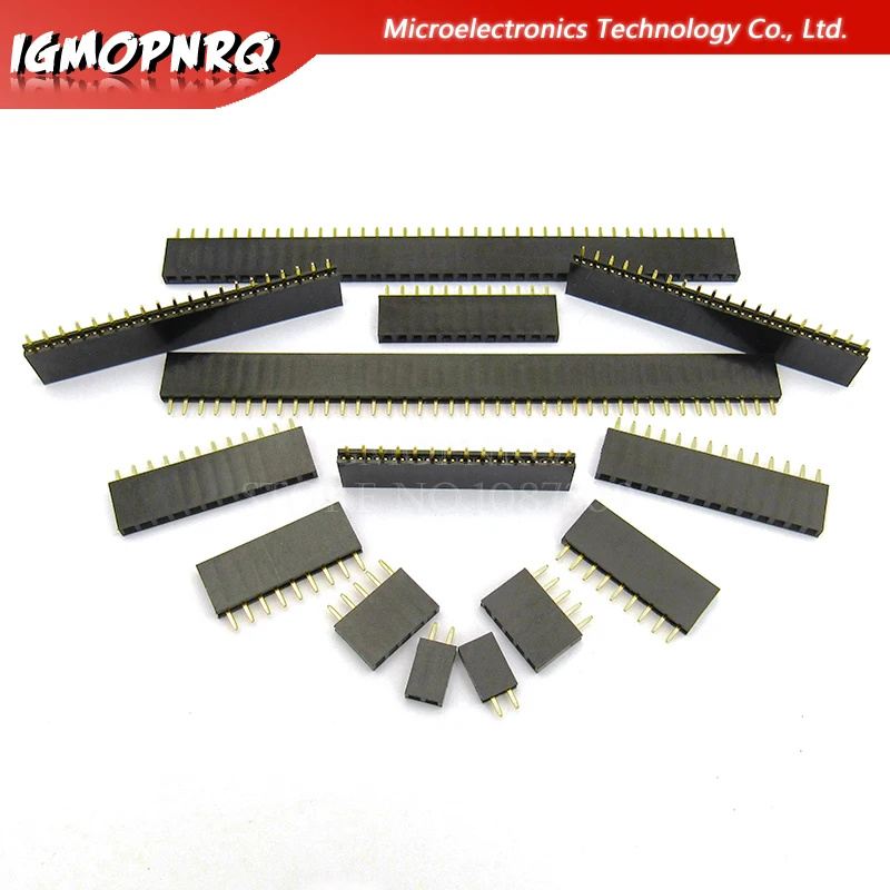 10Pcs 2.54mm Stright Female Single Row Pin Header Strip PCB Connector 1*2/3/4/5/6/7/8/10/12/16/20/40 Pin For Arduino
10Pcs 2.54mm Stright Female Single Row Pin Header Strip PCB Connector 1*2/3/4/5/6/7/8/10/12/16/20/40 Pin For Arduino