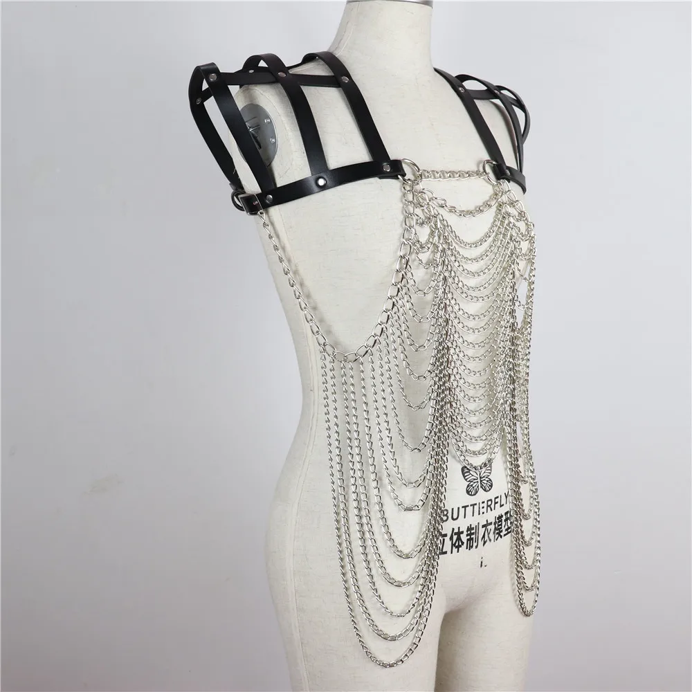 Leather Lingerie Sexy Body Chain Belt Bondage Leather Harness Bra Women Underwear Suspenders Sexy Nightclub Top Goth
Leather Lingerie Sexy Body Chain Belt Bondage Leather Harness Bra Women Underwear Suspenders Sexy Nightclub Top Goth