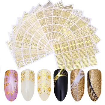 1 Sheet Gold Silver Metal 3D Nail Sticker Lines Multi-size Strip Adhesive Nail Art Transfer Sticker Nail Design
1 Sheet Gold Silver Metal 3D Nail Sticker Lines Multi-size Strip Adhesive Nail Art Transfer Sticker Nail Design
