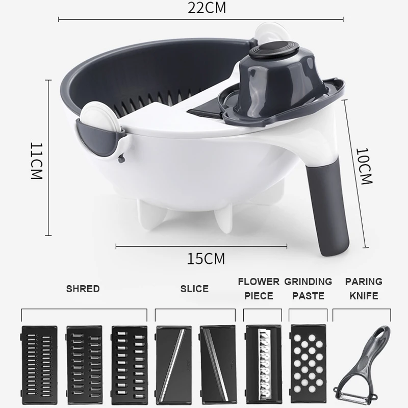 Magic Multifunctional Rotate Vegetable Cutter With Drain Basket Kitchen Veggie Fruit Shredder Grater Slicer Drop
Magic Multifunctional Rotate Vegetable Cutter With Drain Basket Kitchen Veggie Fruit Shredder Grater Slicer Drop
