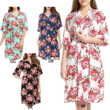Womens Half Sleeves Floral Print Cotton Midi Knee Length Kimono Bath Robes Belted V-Neck Bride Bridesmaid Nightgown Sleepwear
Womens Half Sleeves Floral Print Cotton Midi Knee Length Kimono Bath Robes Belted V-Neck Bride Bridesmaid Nightgown Sleepwear