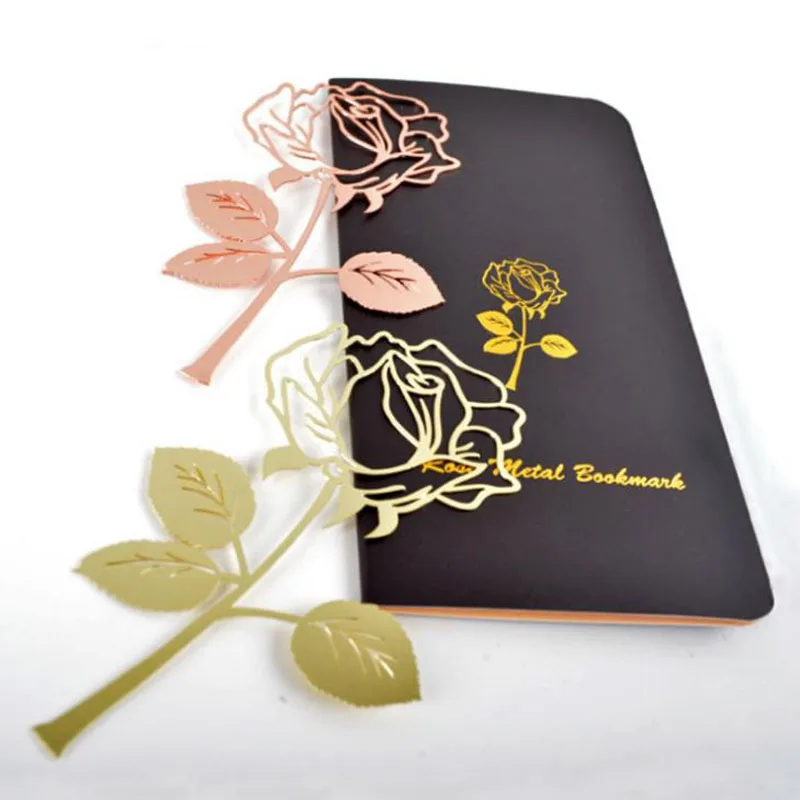 1 шт. милые красивые розовые цветы металлические закладки розовое золото