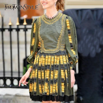 TWOTWINSTYLE Print Embroidery Party Dress Female O Neck Lantern Long Sleeve Ruched Hit Color Women's Dresses Fashion 2020 Tide
TWOTWINSTYLE Print Embroidery Party Dress Female O Neck Lantern Long Sleeve Ruched Hit Color Women's Dresses Fashion 2020 Tide
