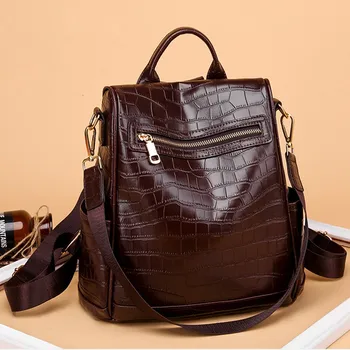Fashion Backpacks Alligator Pattern School Bags For Girls Work Lady's Bags Pu Leather Rivet Multi-use Bags small backpack
Fashion Backpacks Alligator Pattern School Bags For Girls Work Lady's Bags Pu Leather Rivet Multi-use Bags small backpack