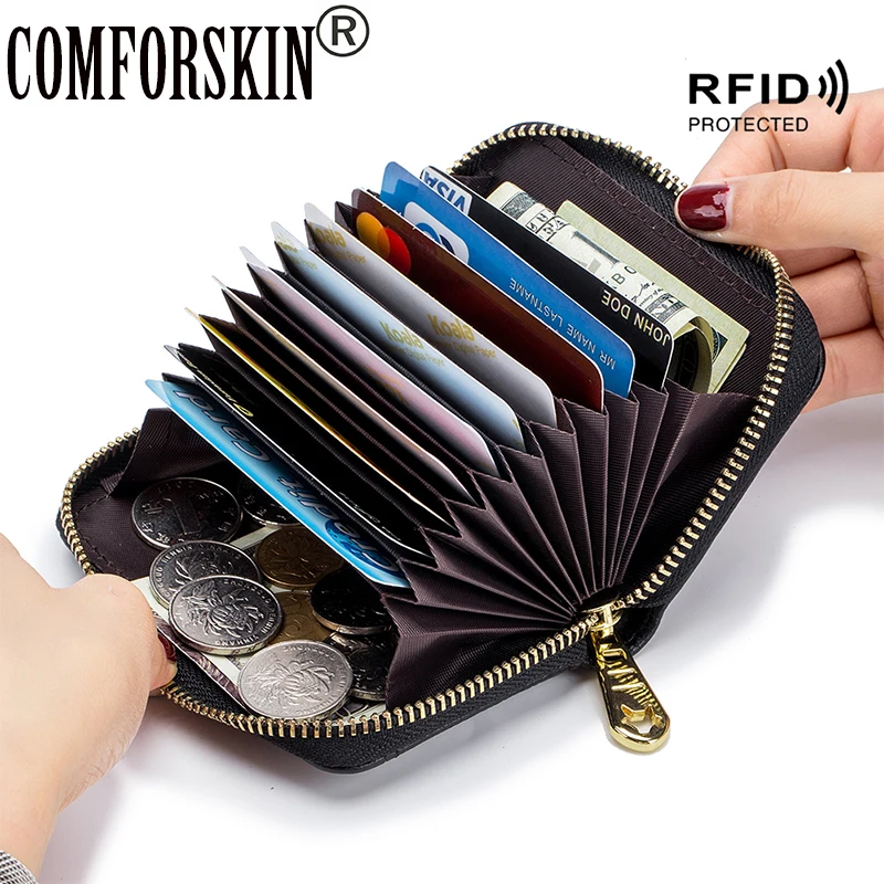 COMFORSKIN Luxury Genuine Leather Women Card Holder Dropshipping New Arrivals RFID Protecting Men Business Card Wallet Card Case 
COMFORSKIN Luxury Genuine Leather Women Card Holder Dropshipping New Arrivals RFID Protecting Men Business Card Wallet Card Case