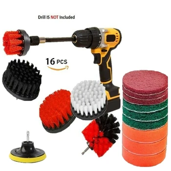 16x Drill Brush Set, Extend Long Attachment Scrub Pads Sponge Power Kit Supplies
16x Drill Brush Set, Extend Long Attachment Scrub Pads Sponge Power Kit Supplies