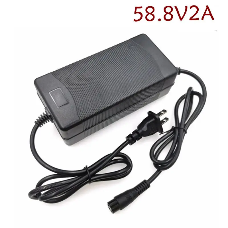 

58.8V 2A Lithium charger GX16 M16 12mm connector 58.8V2A Used for 51.8V 52V 14Series electric bike battery pack with fan