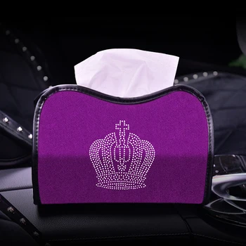 Rhinestone Crown Car Tissue Box Plush Auto Tissue Paper Box Block-type Car Styling Crystal Crown Diamante Bling Tissue Cover
Rhinestone Crown Car Tissue Box Plush Auto Tissue Paper Box Block-type Car Styling Crystal Crown Diamante Bling Tissue Cover