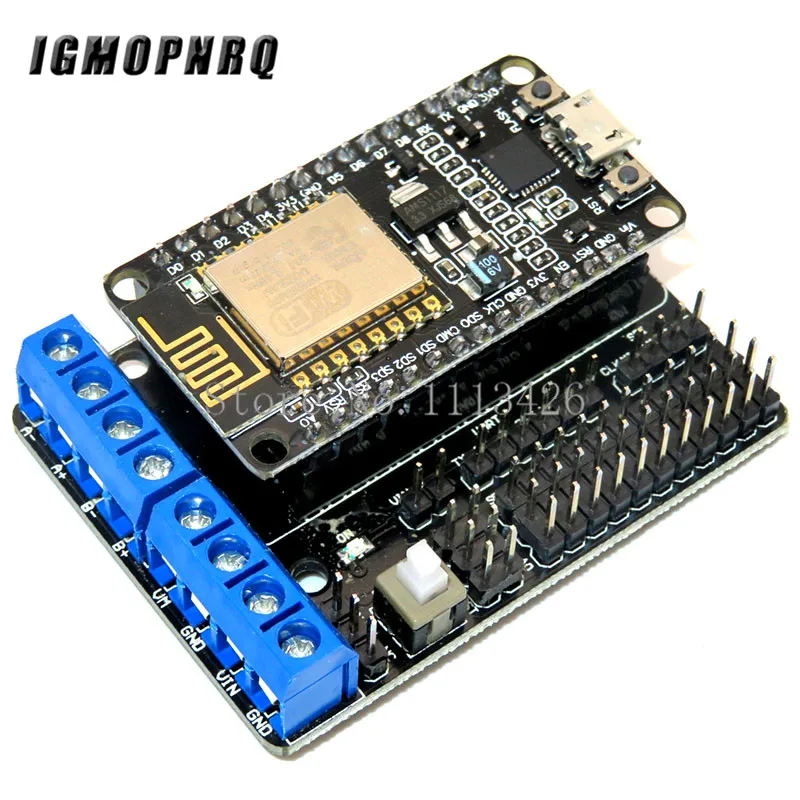 Node MCU Development Kit V3 CP2102 NodeMCU+Motor Shield Wifi Esp8266 Esp-12e diy rc toy remote control Lua IoT smart car L293D
Node MCU Development Kit V3 CP2102 NodeMCU+Motor Shield Wifi Esp8266 Esp-12e diy rc toy remote control Lua IoT smart car L293D