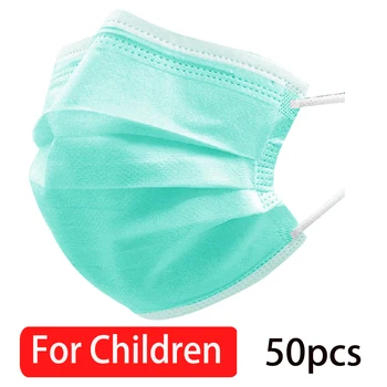 

50pcs маска на лицо рот Profession 어린이일회용마스크 3 layer mask pm2.5 filter マスク Nonwoven disposable mask Breathable kids face mask