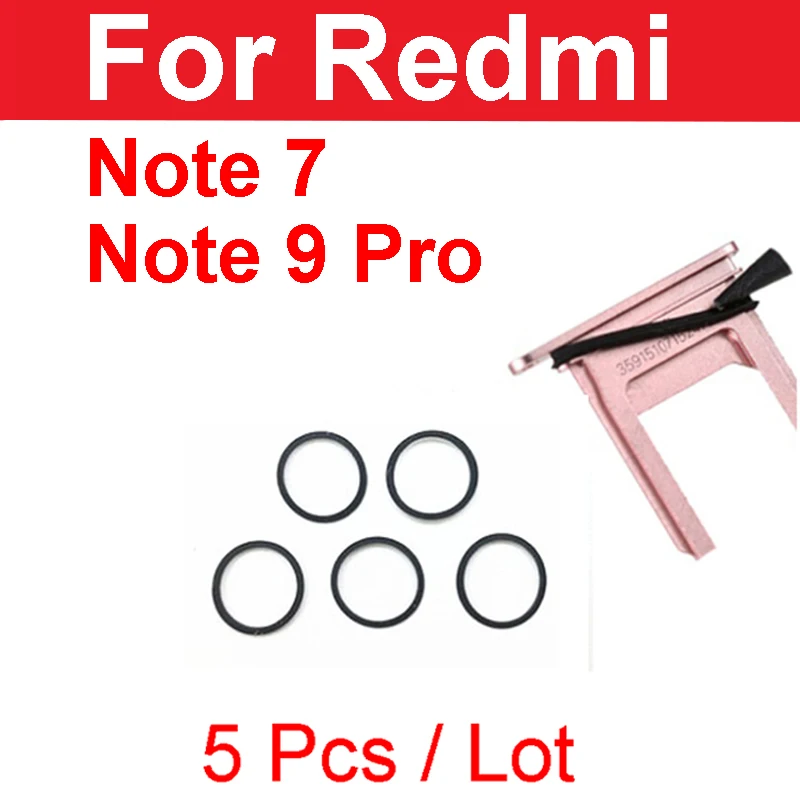 5PCS SIM Card Tray Waterproof Rubber Seal Ring Gasket For Xiaomi Redmi Note 9 Pro RedRice 7 9Pro Circle Holder Repair Parts | Мобильные