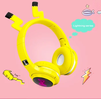 Pikachu Bluetooth 5.0 wireless headset foldable cartoon series LED wireless sports auriculares children's gift for Xiaomi Huawei 
Pikachu Bluetooth 5.0 wireless headset foldable cartoon series LED wireless sports auriculares children's gift for Xiaomi Huawei