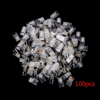 Gold Plated RJ45 Net Network Modular Plug Cat5 CAT5e Connector 8P8C UTP Unshielded Modular Rj45 Plug New 25/100/200/500PCS
Gold Plated RJ45 Net Network Modular Plug Cat5 CAT5e Connector 8P8C UTP Unshielded Modular Rj45 Plug New 25/100/200/500PCS
