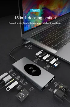 USB C Hub 14 in 1 / 15 in 1 Adapter with PD Power Delivery 4K USB C to HDMI Portable Multiport USB 3.0 Ports, SD/TF Cards Reader
USB C Hub 14 in 1 / 15 in 1 Adapter with PD Power Delivery 4K USB C to HDMI Portable Multiport USB 3.0 Ports, SD/TF Cards Reader