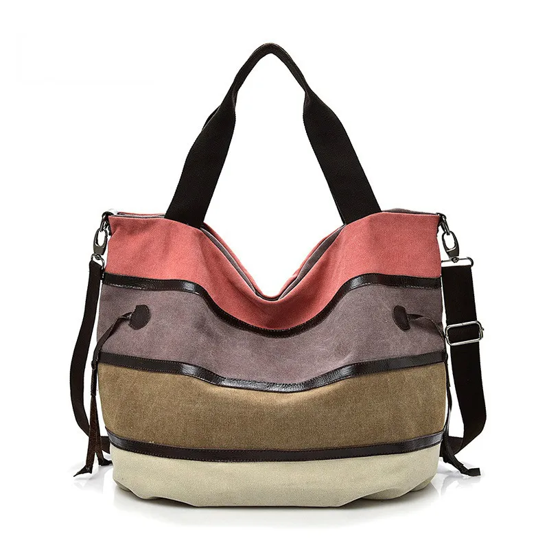 2019 New Canvas Simple Wild Shoulder Bag Ladies Large-capacity Color Stitching Slung Striped Mobile Handbags Leisure Travel Bag
2019 New Canvas Simple Wild Shoulder Bag Ladies Large-capacity Color Stitching Slung Striped Mobile Handbags Leisure Travel Bag